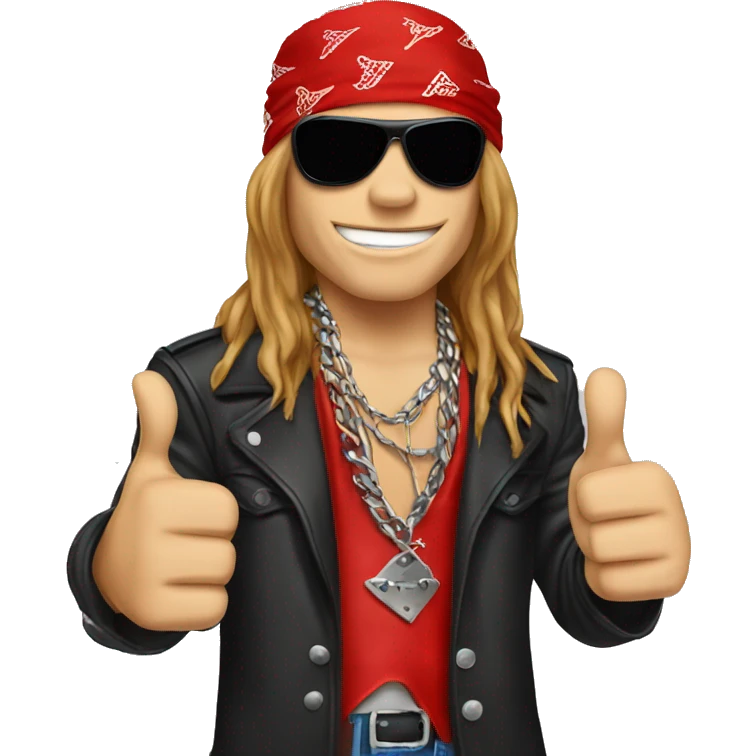 axl rose with red bandana doing thumbs up emoji