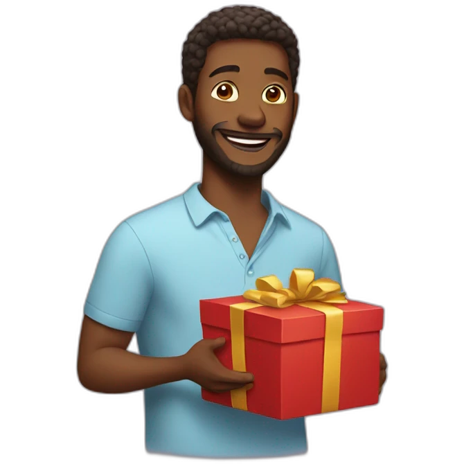white man opening gift emoji