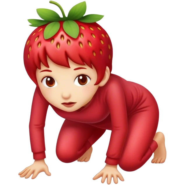 STRAWBERRY PERSON ON ALL FOUR emoji