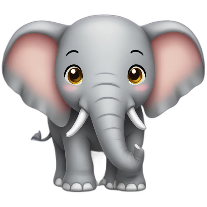 Elephant with smile face emoji