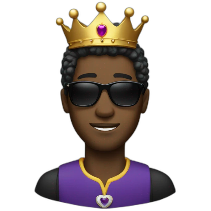 black man with sunglasses and a crown emoji