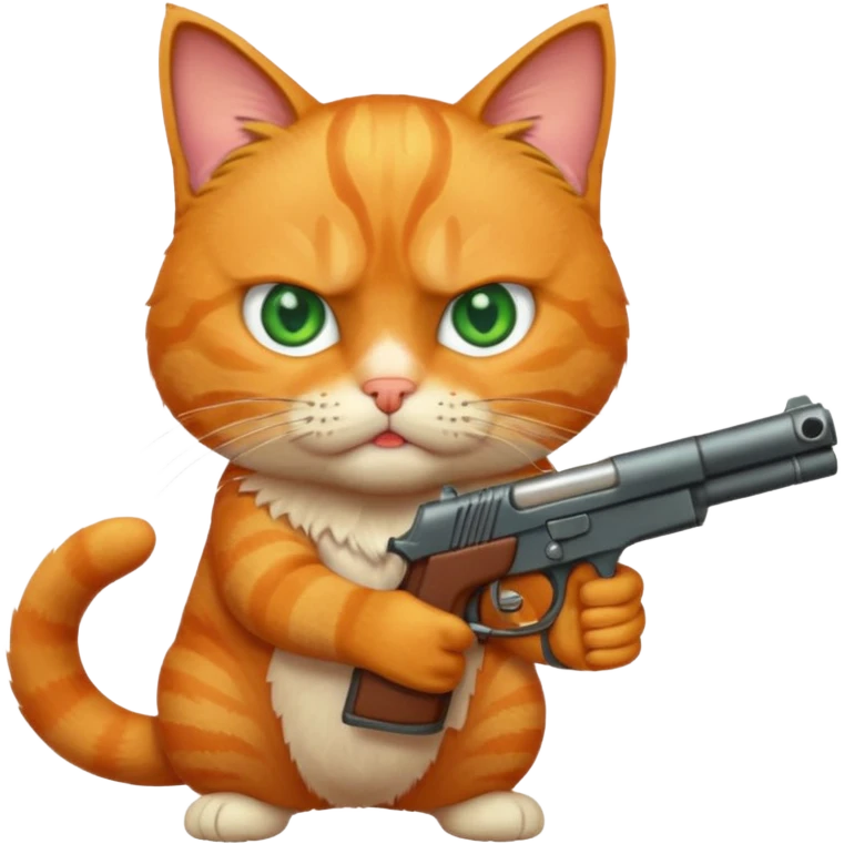 Cat with a gun that's angry emoji