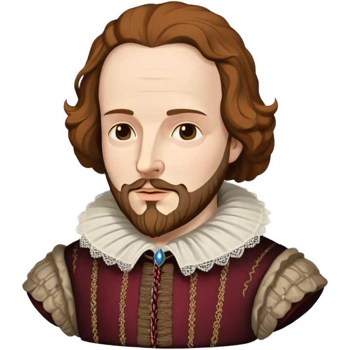 Shakespeare bust with Elizabethan era clothing emoji