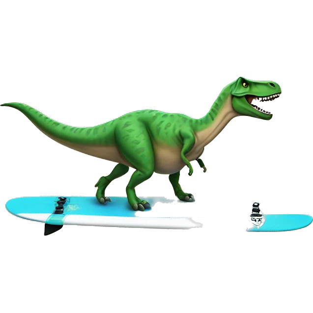 t rex on a surfboa emoji