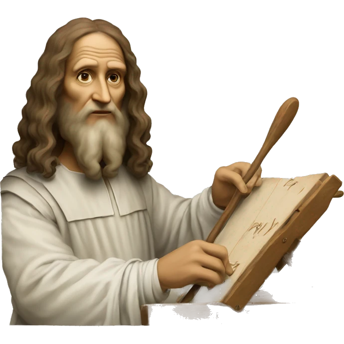 leonardo da Vinci holds a palette emoji