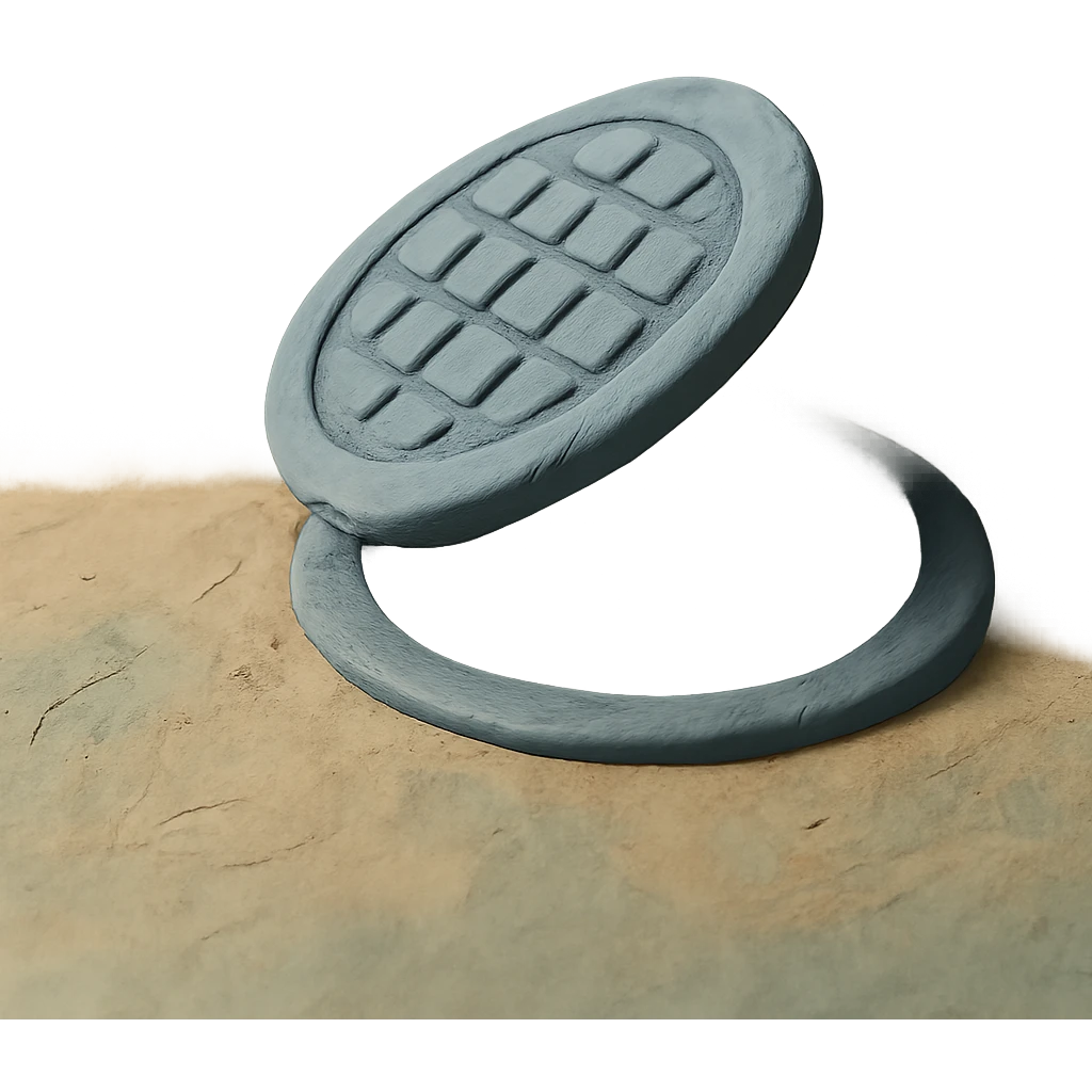 claymation style open manhole cover emoji
