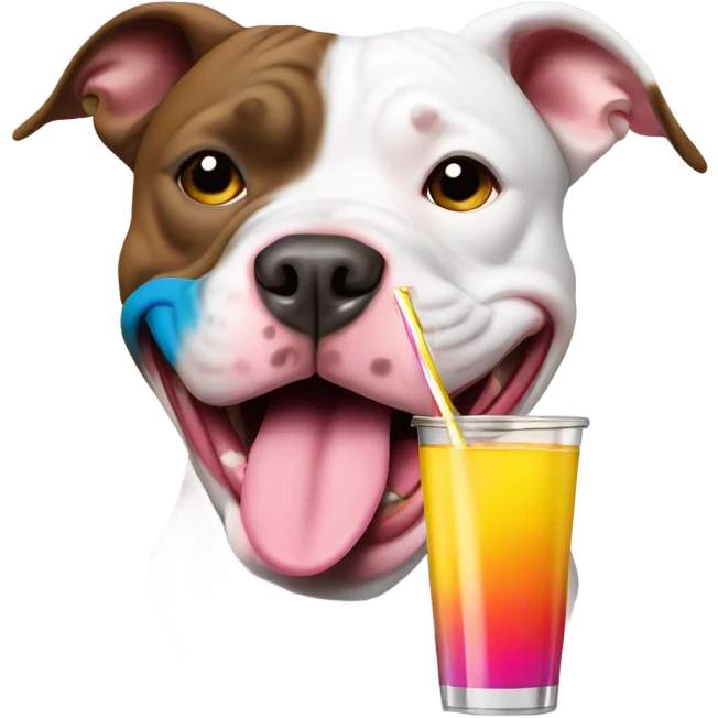 Pitbull drinking with a straw emoji