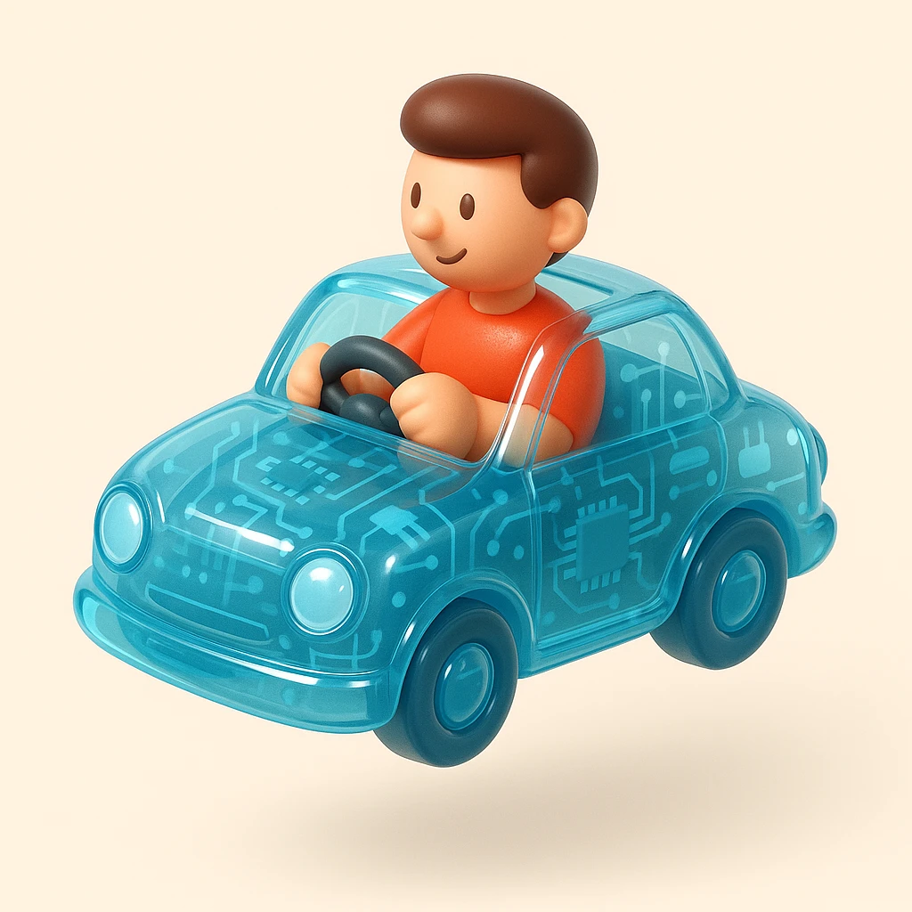 person driving a car emoji