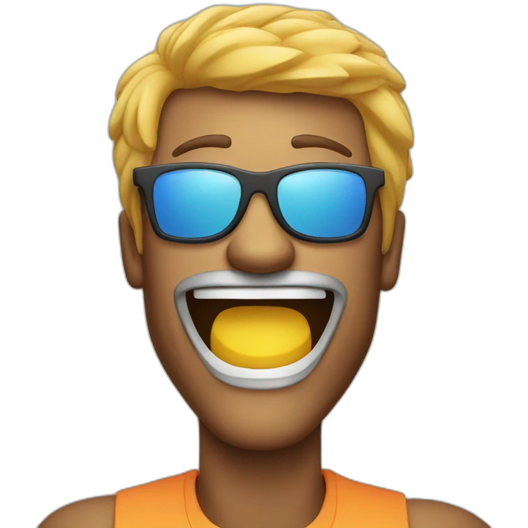 Funny Man laugh with sunglass emoji