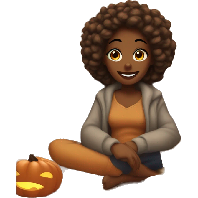 cozy fall girl night emoji