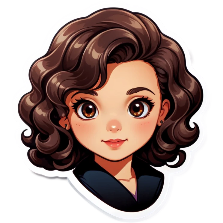 a girl with medium curl hair  emoji