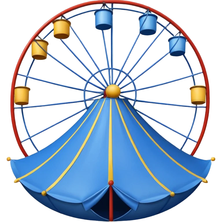 Un emoji de un circo azul con una palomita en el centro emoji