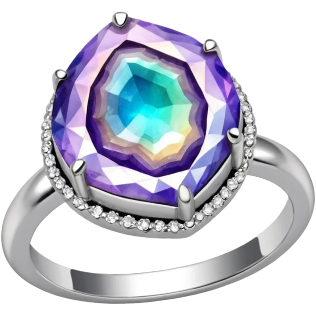 crystal geode ring emoji