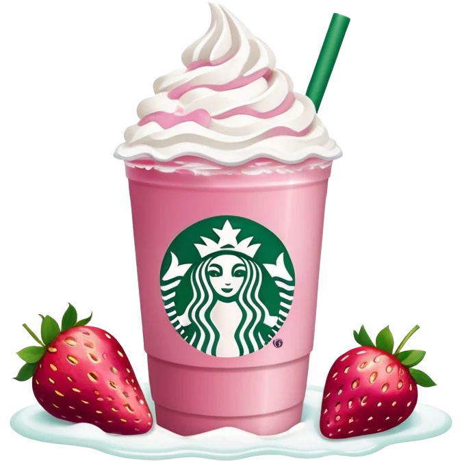 Starbucks drink that is pink with strawberries  emoji