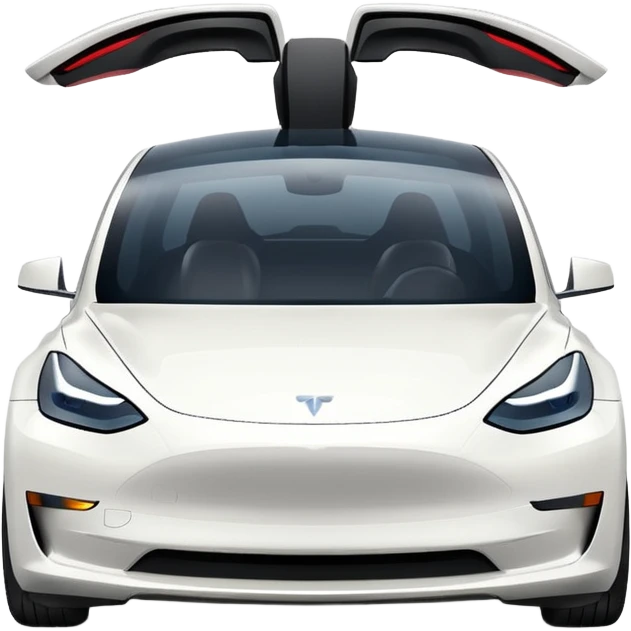 Tesla model 3 white. Icon emoji