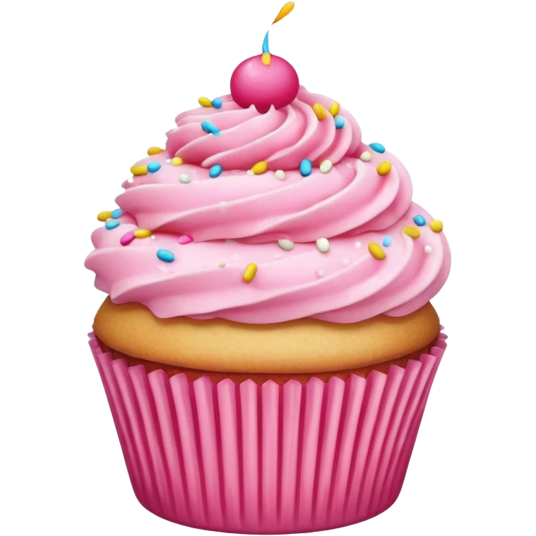 Cupcake with pink icing emoji