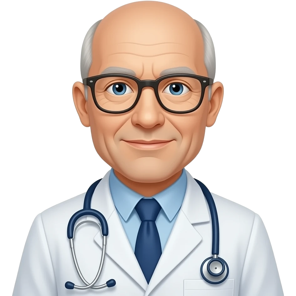 Rheumatologist Appt. Dr. Chiapella old bald round head emoji