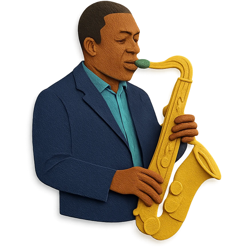 John Coltrane playing saxophone emoji
