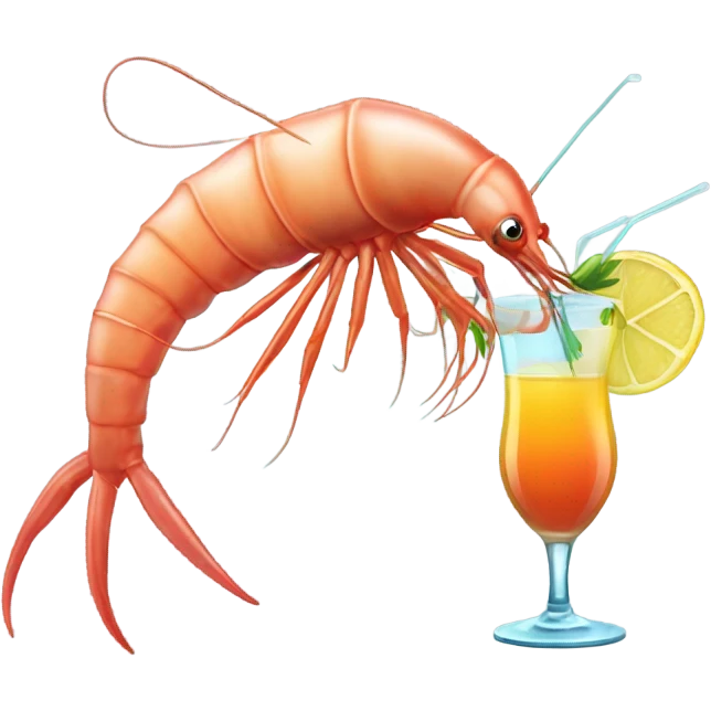 Manta shrimp with a cocktail emoji
