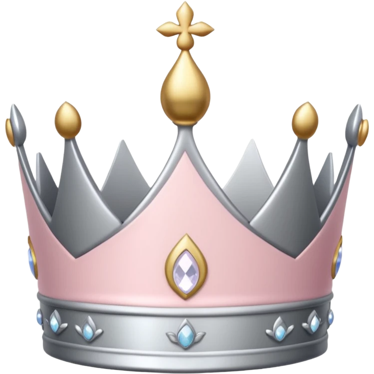 light pink and silver simple crown emoji
