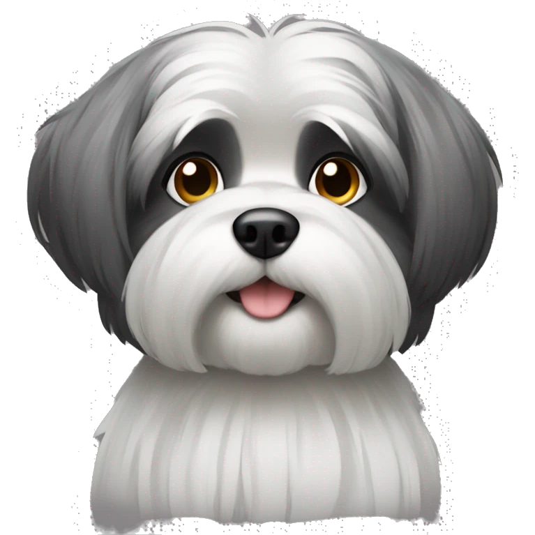 Shitzu black and gray hair emoji