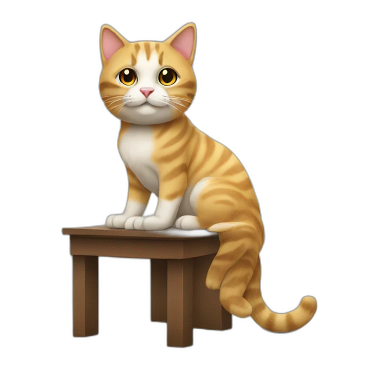 Un pc avec un chat assis dessus emoji