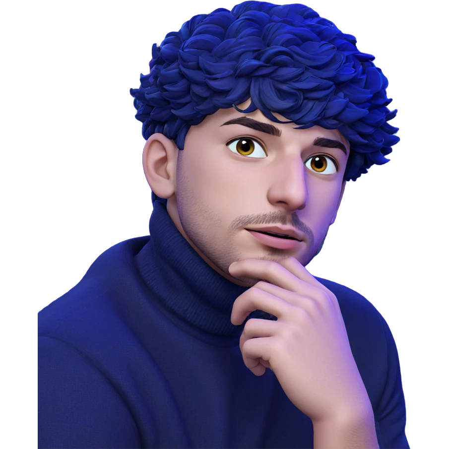 thoughtful young man portrait emoji