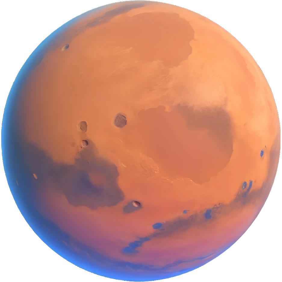 detailed Mars planet with surface features emoji