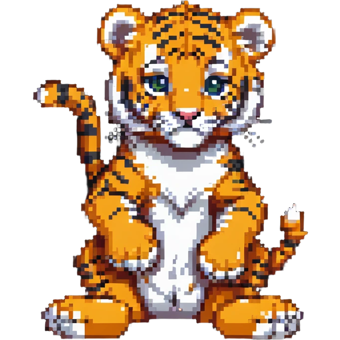 Baby tiger cub playing emoji