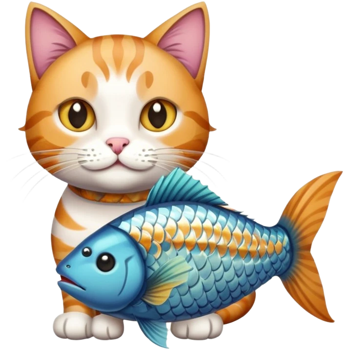 кот с рыбкой emoji