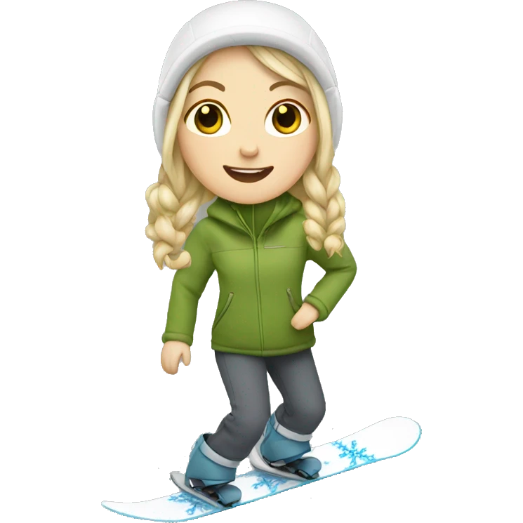 white girl snowboarding emoji