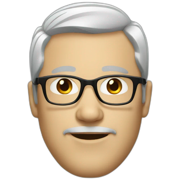 white man with glasses black hair emoji