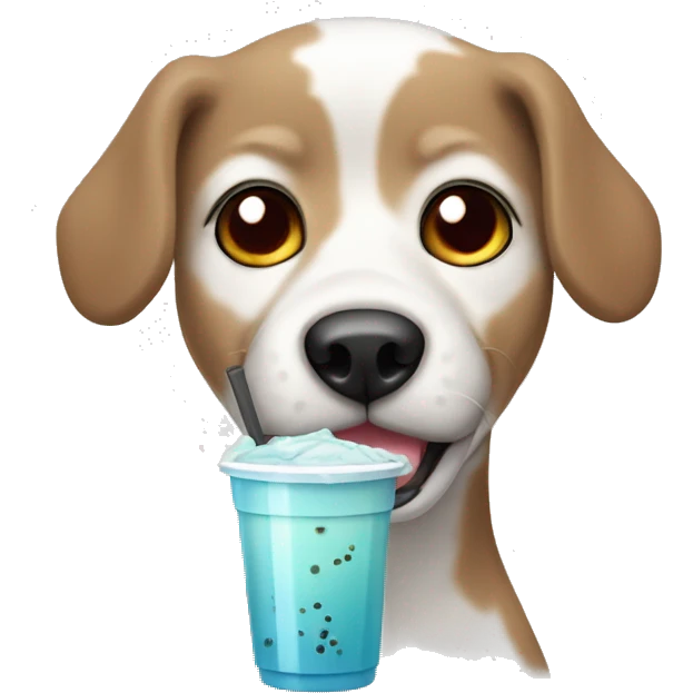 Dálmata dog drinking boba emoji
