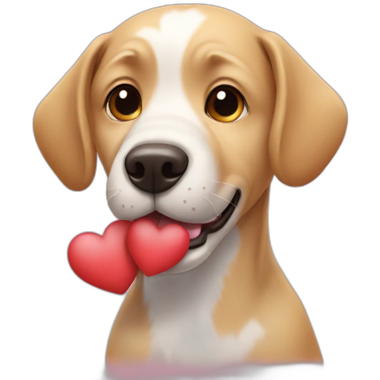 Dog with heart emoji