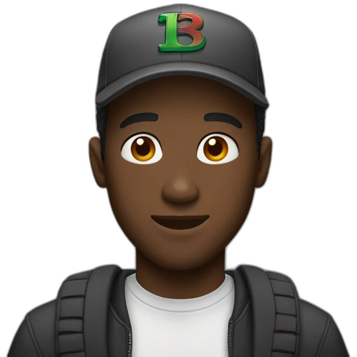 black guy with a new era cap emoji