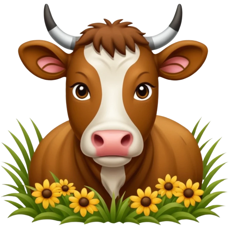 Vaca escocesa de las tierras altas donde no se le ven los ojos emoji