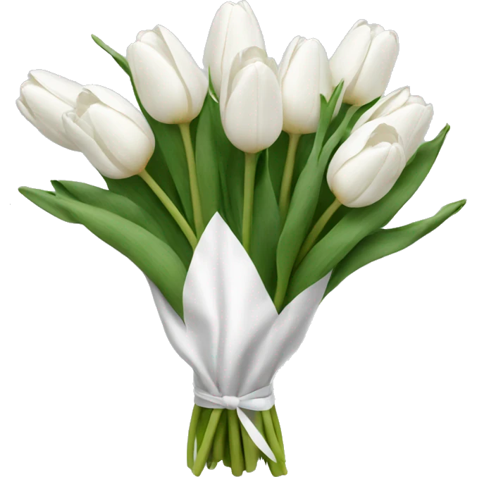 white tulip bouquet  emoji