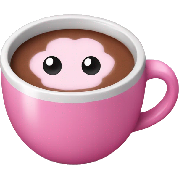 Pink mug of hot chocolate  emoji