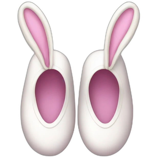 Pearlescent slipper with rabbit ears emoji