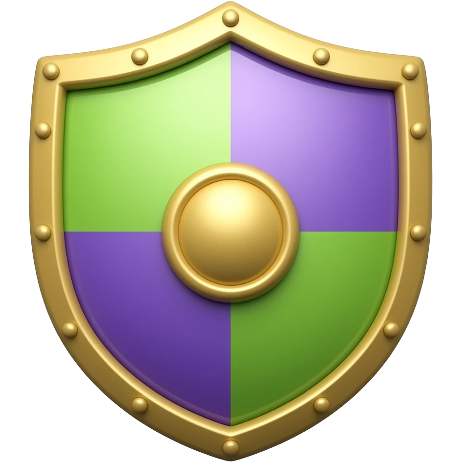 盾牌上什么都没有的盾牌，彩色的 emoji