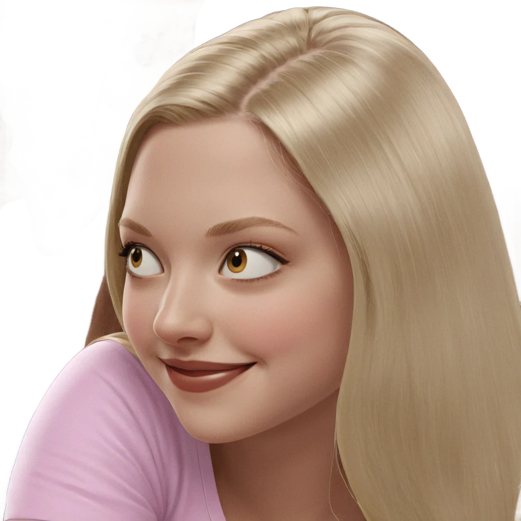 smiling blonde girl portrait emoji