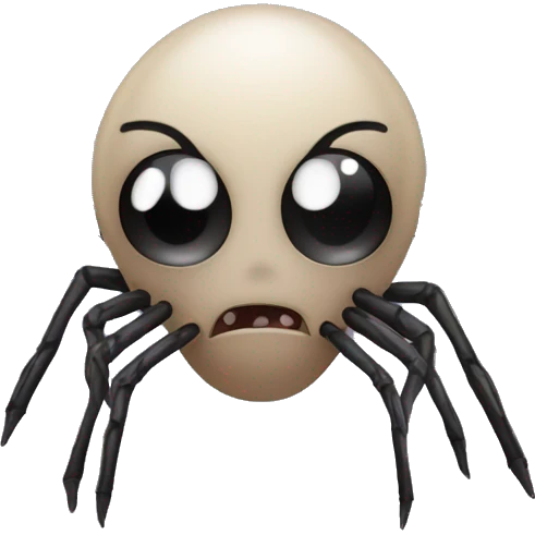 scary spider hanging on web emoji