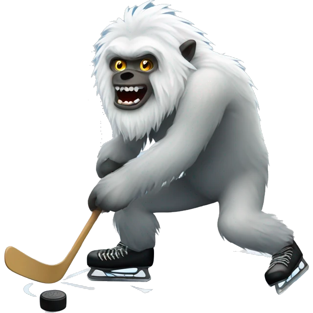 yeti playing hockey emoji