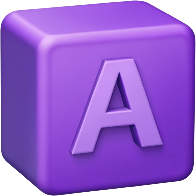 purple letter a emoji