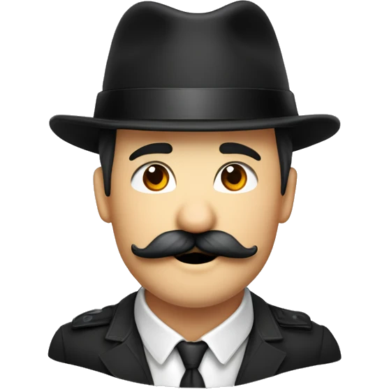 Beau mec brun barbu moustache taillé yeux noir chapeau béret emoji