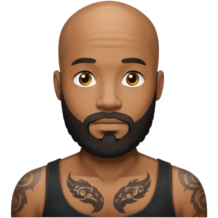 beardeed bald tattooed black man emoji