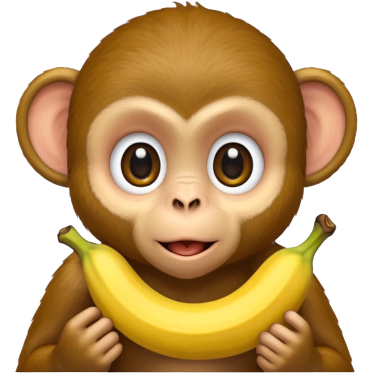retarded looking monkey sucking a banana emoji