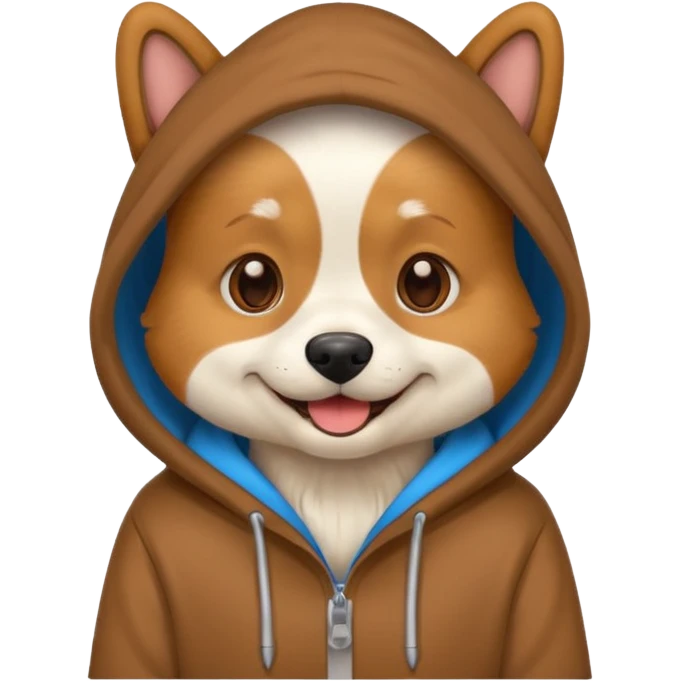 Dog wearing hoddie emoji