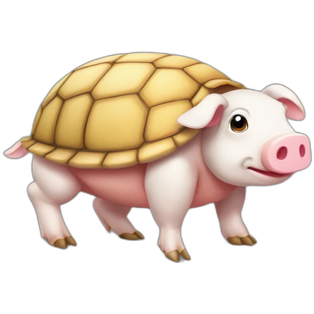 Tortue sur un cochon emoji