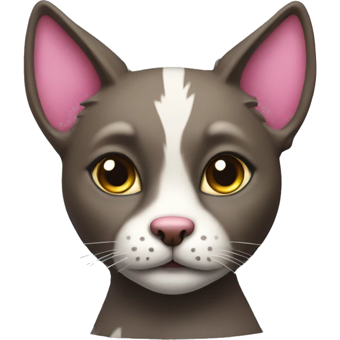 Mongrel cat with pink nose, dark coloured  emoji
